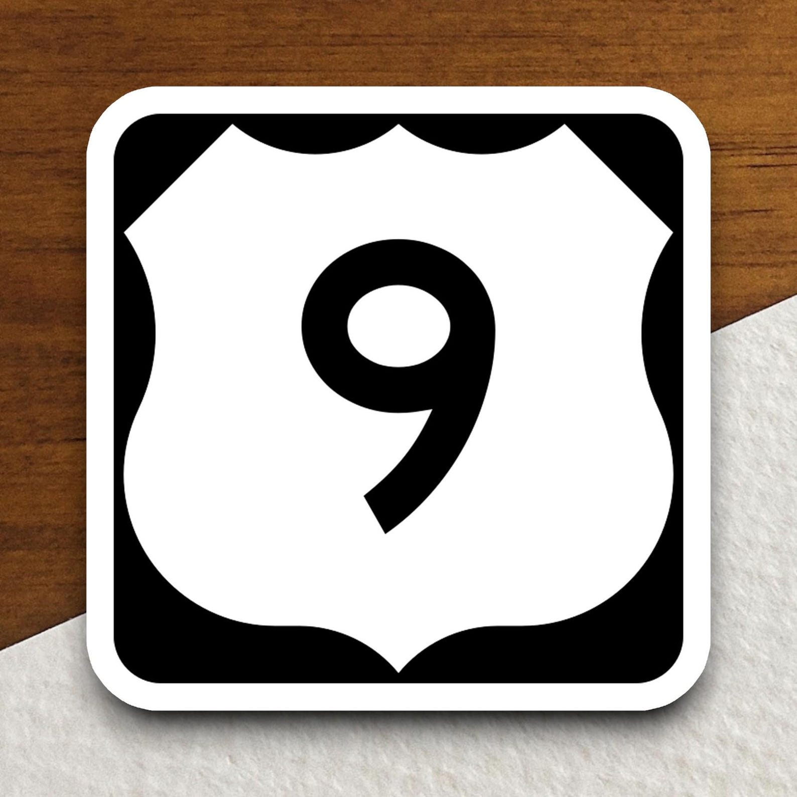 United States Route 9 Road Sign Sticker, Road Trip Sticker, Highway ...