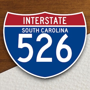 Interstate route  526 south Carolina sticker, Interstate Highway Sign Expressway Stickers, Highway Sign Road Trip Sticker