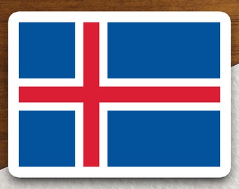 Iceland country flag sticker, international country sticker, international sticker, Iceland sticker
