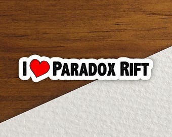 Pegatina "I Love Paradox Rift" – Artículo de colección de arte anime retro (mate/brillante), para scrapbooking y journaling.