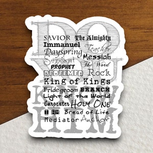 Names of Jesus Christ do you know him sticker, Religious Sticker, Faith Sticker, Worship Sticker, Christian Sticker, Scripture Sticker