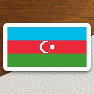 Azerbaijan country flag sticker, international country sticker, international sticker, Azerbaijan sticker
