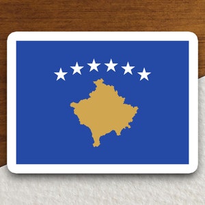 Kosovo country flag sticker, international country sticker, international sticker, Kosovo sticker