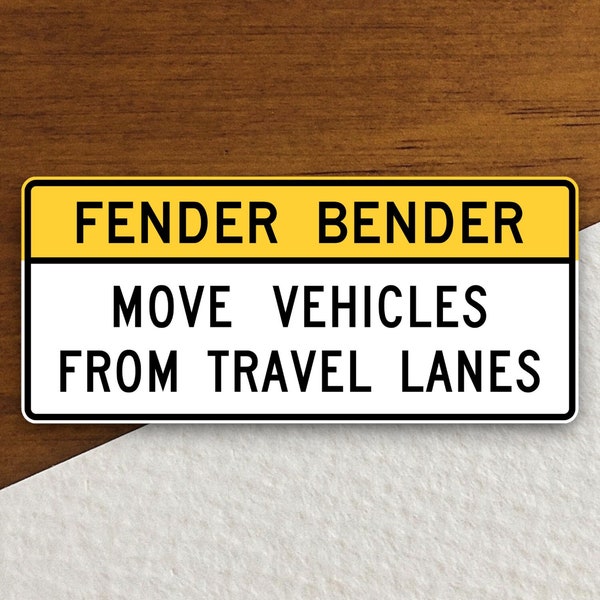 Fender bender sticker, Laptop Decals, Tumbler Stickers, Water Bottle Sticker, Journal Sticker, Custom Stickers