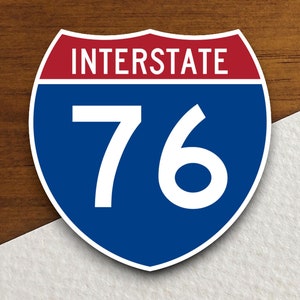 Interstate route  76 sticker, Interstate Highway Sign Expressway Stickers, Highway Sign Road Trip Sticker