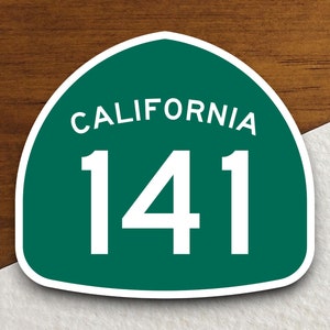 California state route 141 road sign sticker, road trip sticker, highway sign, room decor, travel sticker