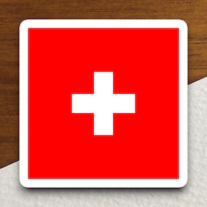Switzerland country flag sticker, international country sticker, international sticker, Switzerland sticker