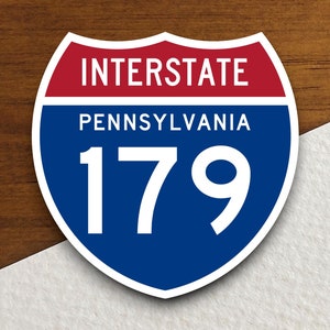Interstate route  179 pennsylvania sticker, Interstate Highway Sign Expressway Stickers, Highway Sign Road Trip Sticker