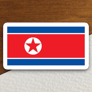 North korea country flag sticker, international country sticker, international sticker, North korea sticker