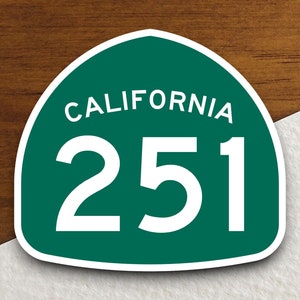 California state route 251 road sign sticker, road trip sticker, highway sign, room decor, travel sticker