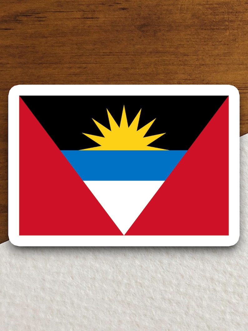 Antigua and Barbuda Country Flag Sticker, International Country Sticker ...