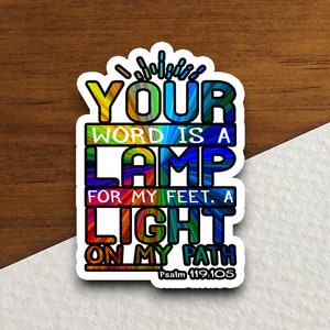Dein Wort ist eine Lampe für meine Füße Aufkleber, religiöser Aufkleber, Glaubensaufkleber, Anbetungsaufkleber, christlicher Aufkleber, Schriftaufkleber