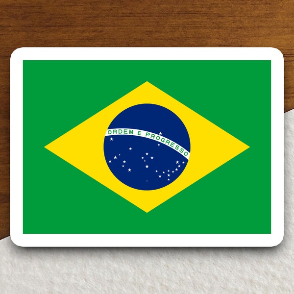 Brazil flag sticker, international country sticker, international sticker, Brazil sticker
