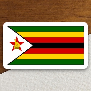 Zimbabwe country flag sticker, international country sticker, international sticker, Zimbabwe sticker