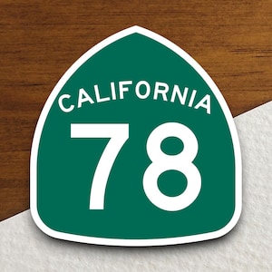 California State Route 78 Straßenschild Aufkleber, Road Trip Aufkleber, Landstraße Schild, Reise Aufkleber