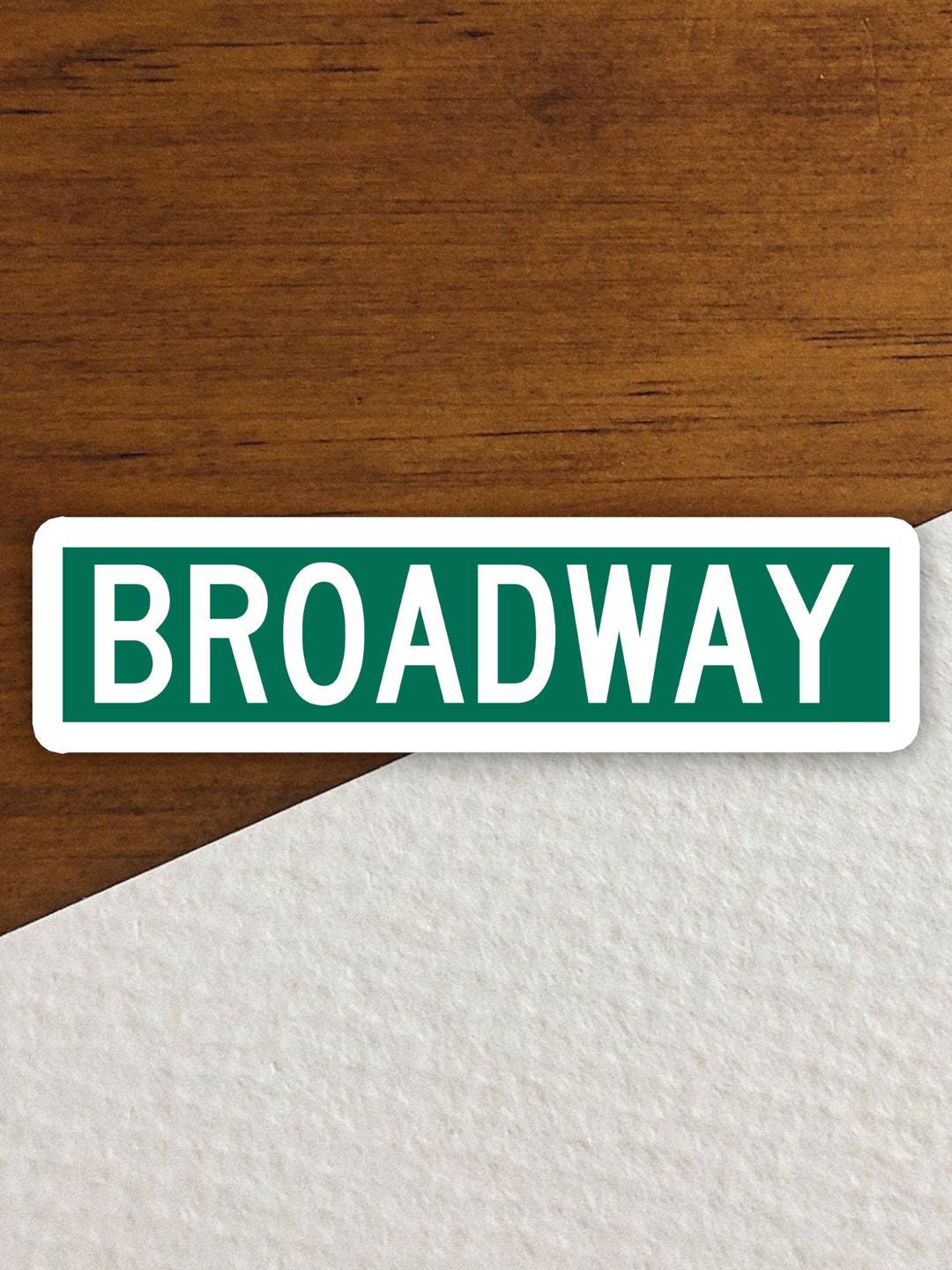 Broadway Road Sign Sticker, Street Sign Vinyl Decal, Traffic Sign