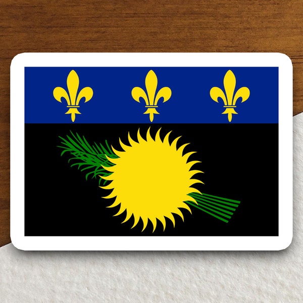 Guadeloupe flag sticker, international country sticker, international sticker, Guadeloupe sticker