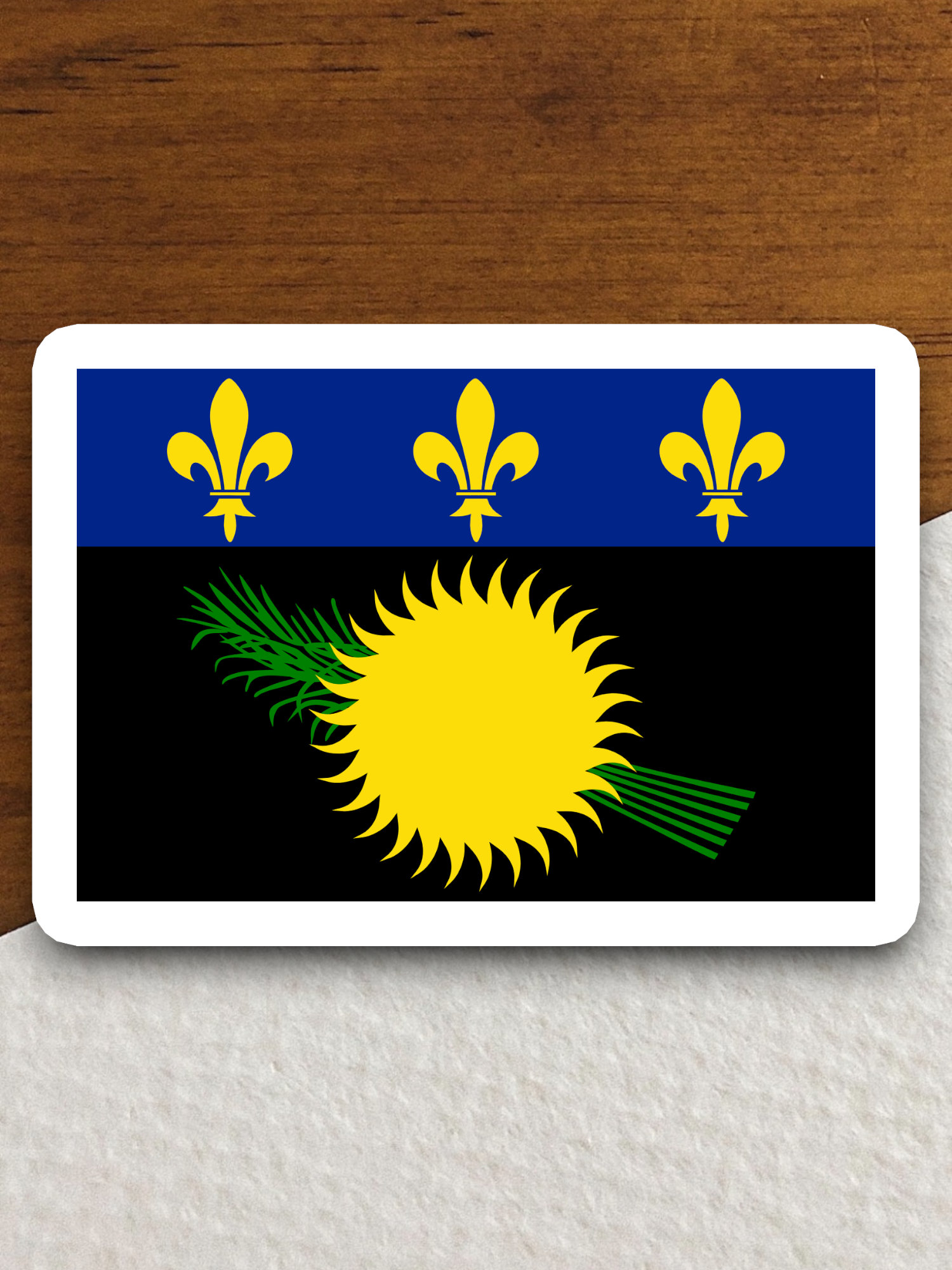 GUADELOUPE INDEPENDENTIST TABLE FLAG 5'' x 8'' - GUADELOUPEAN DESK