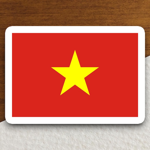 Vietnam flag sticker, international country sticker, international sticker, Vietnam sticker