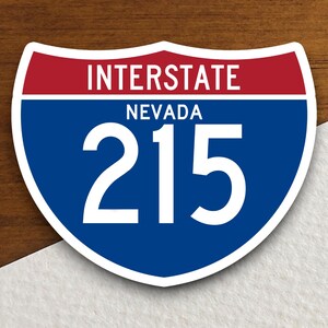 Autocollant du Nevada pour l'autoroute Interstate 215, autocollants pour autoroute inter-États, autocollant pour panneau de signalisation routière