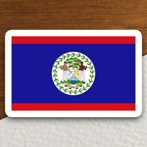 Belize country flag sticker, international country sticker, international sticker, Belize sticker