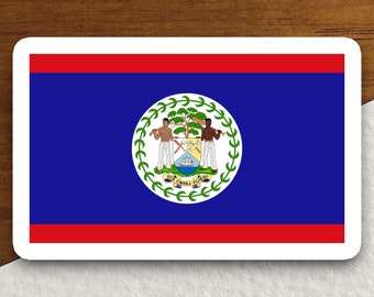 Belize flag sticker, international country sticker, international sticker, Belize sticker