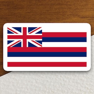 Hawaii state sticker, Hawaii flag sticker, pennant sticker, banner sticker, Hawaii symbol sticker, emblem sticker