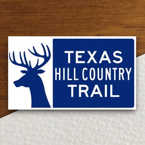 Texas Hill Country Trail verkeersbordstickers Verkeerssticker, decoratie verkeersbord, verkeersborden, bouwborden