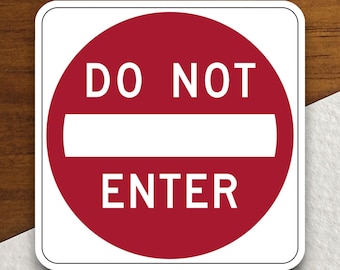 Do Not Enter Sign Sticker, Traffic Road Decoration, Road Work Warning (Water-Resistant), Scrapbooking, Journaling