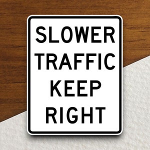 Langzamer verkeer, rechts aanhouden verkeersbordstickers Verkeerssticker, verkeersborddecoratie verkeersborden, bouwborden