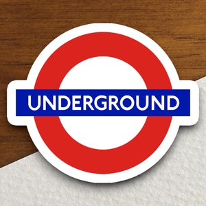 London underground sticker, souvenir London sticker, road sign decor, travel gift sticker, London tunnel decor