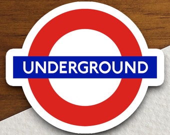 London underground sticker, souvenir London sticker, road sign decor, travel gift sticker, London tunnel decor