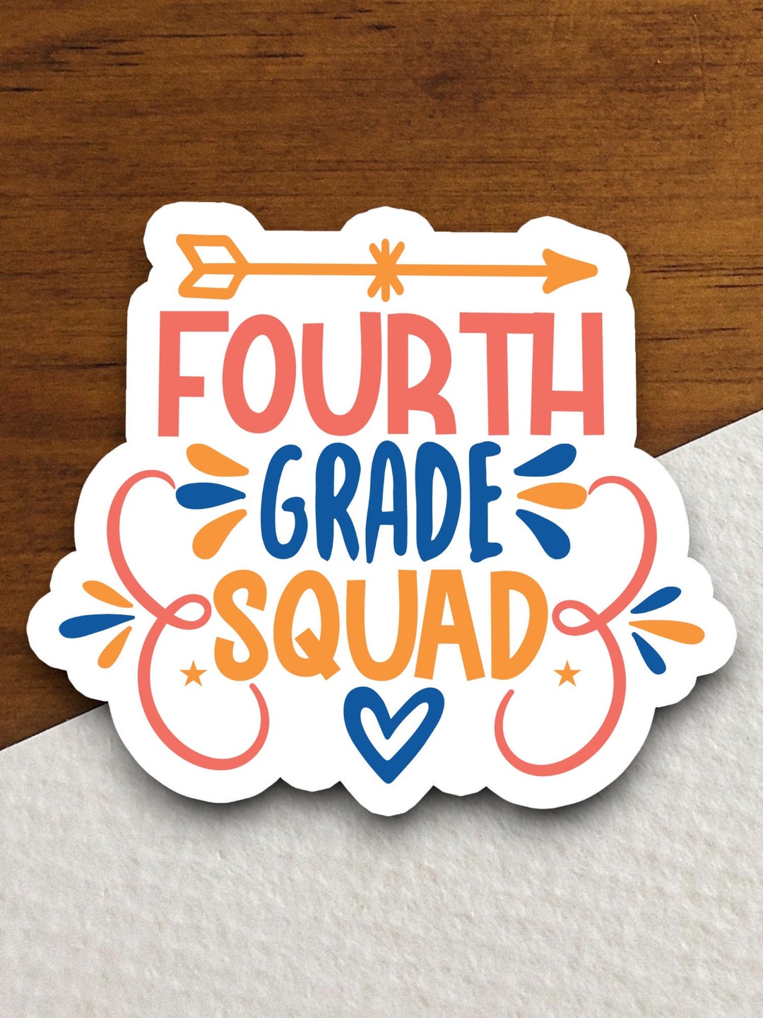 Fourth Grade Squad Sticker, School Gift Sticker, Education Journaling ...