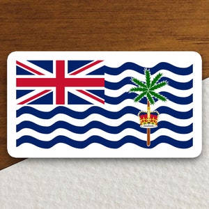 Adesivo de bandeira do país do Território Britânico do Oceano Índico, adesivo de país internacional, adesivo internacional, adesivo da Índia Britânica