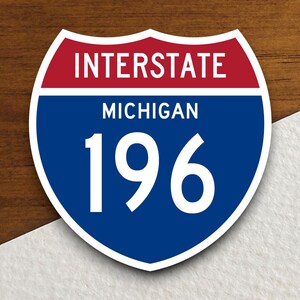 Interstate route  196 michigan sticker, Interstate Highway Sign Expressway Stickers, Highway Sign Road Trip Sticker