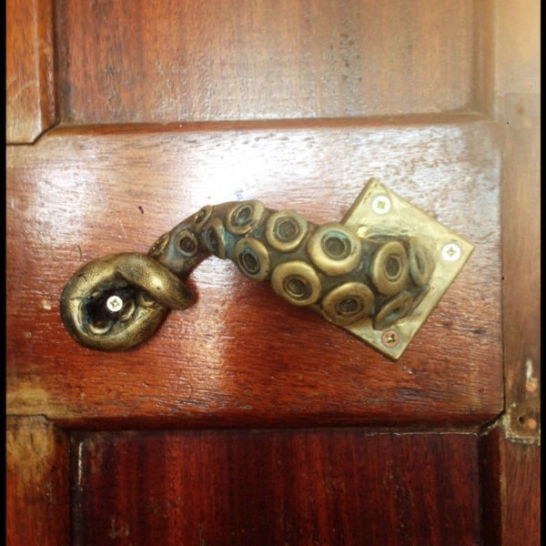 2x octopus door handle steampunk vintage