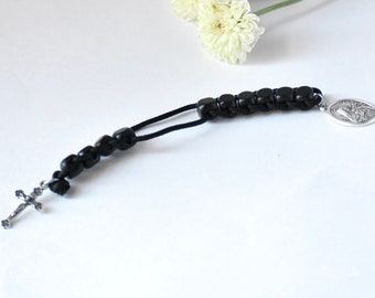 Black Wooden Sacrifice Beads/Mini Rosary