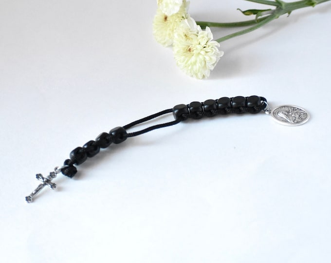 Black Wooden Sacrifice Beads/Mini Rosary