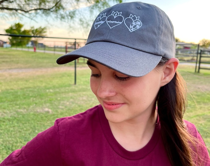 Three Holy Hearts JMJ Catholic Adjustable Hat Men and Women, Unisex