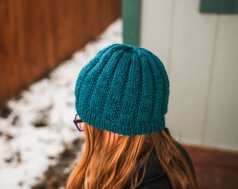 Michael Beanie - PDF PATTERN - knitting pattern | winter | worsted | hat | teen | child | adult | mens | womens | baby | toddler | diy hat