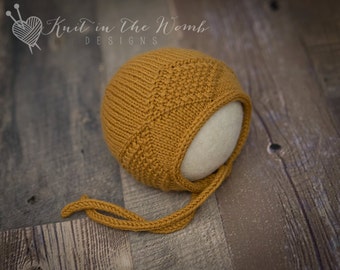 Solstice Bonnet - PDF PATTERN - newborn knit bonnet hat photo prop