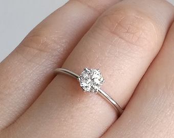2.70 Ct Round Cut Sim Diamond White 14k Solid Gold Fn Wedding Engagement Ring