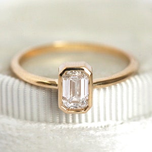 Emerald Cut Diamond Engagement Ring, Emerald Cut Engagement Ring, .5 Carat Diamond Ring, .5 Ct Diamond Ring, Diamond Solitaire Ring