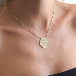 Actual fingerprint necklace, Solid gold, or silver thumb print necklace, Custom memorial disc necklace image 3