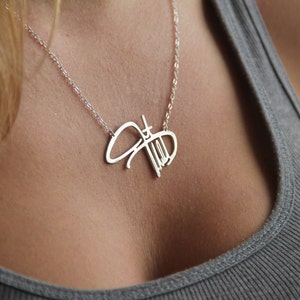 Handwriting jewelry, Signature necklace, Handwritten name necklace, Personal silver necklace image 1