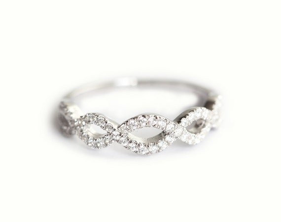 Infinity Diamond Ring Infinity Wedding Ring Diamond Wedding Band