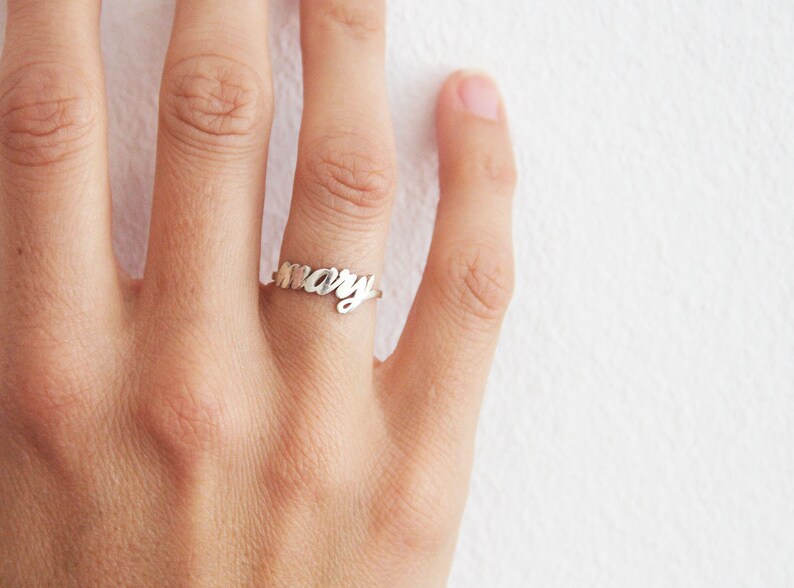 Silver Name Ring 14k Solid Ring Name Ring Gold Gold Personalized Ring 14k Gold Name Ring Name Ring Rose Gold 14k Personalized Ring