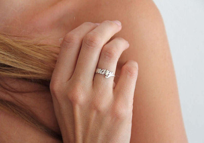 Silver Name Ring 14k Solid Ring Name Ring Gold Gold Personalized Ring 14k Gold Name Ring Name Ring Rose Gold 14k Personalized Ring