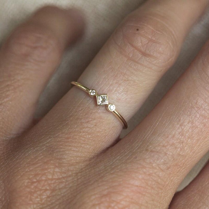 Tiny Engagement Ring - Etsy