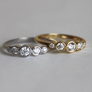 Bezel Diamond Ring, Diamond Engagemet Ring, Bezel Engagement Ring, White Gold Diamond Ring, Diamond Band, Wedding Ring, Diamond Ring image 3